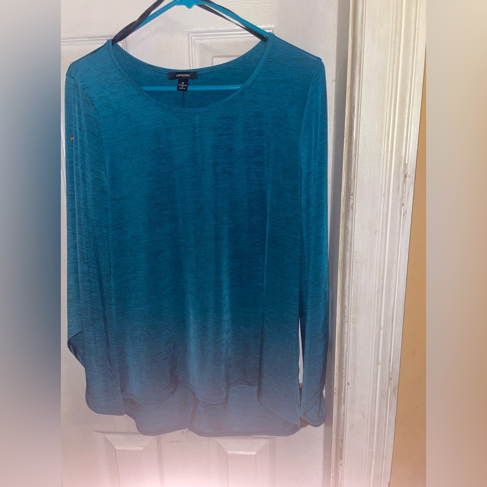 Blue Long Sleeve Relaxed Tunic